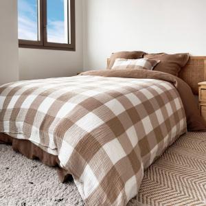 Housse d'édredon en gaze de coton Beige 110x180cm