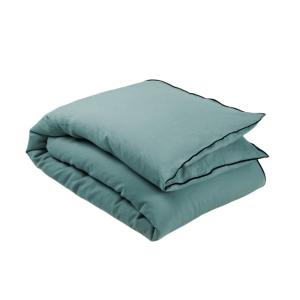 Housse d'édredon en Lin lavé légèrement froissé Vert 90x200…