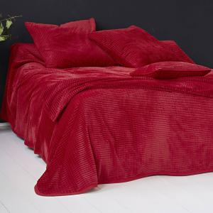 Housse d'oreiller 63x63 rouge brique en polyester