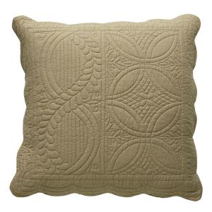 Housse d'oreiller en coton beige ficelle 65x65cm