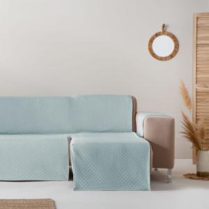 Housse de canapé coton en L droite 290 cm couleur eau droit…