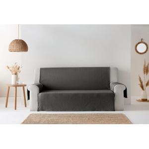 Housse de canapé en coton gris foncé 3 places