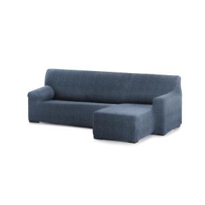 Housse de canapé en L droite b/c bleu 250 - 360 cm
