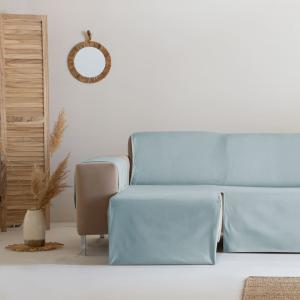 Housse de canapé pratique coton en L gauche 290 cm aqua mar…