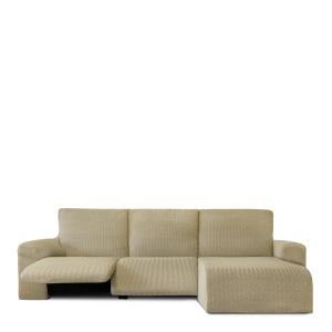 Housse de canapé relax en L droite b/c beige 250 * 360 cm