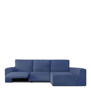 Housse de canapé relax en L droite extensible bleu 250 * 36…