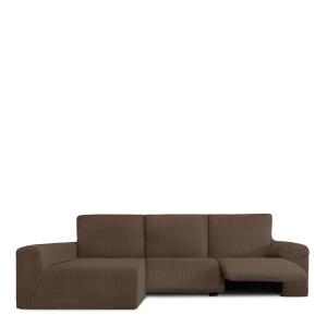 Housse de canapé relax en L gauche extensible marron 250 *…