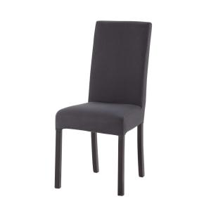 Housse de chaise en coton gris anthracite, compatible chais…