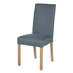 Housse de chaise en lin bleu gris, OEKO-TEX®