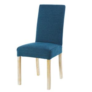 Housse de chaise en velours bleu paon
