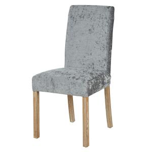 Housse de chaise en velours gris anthracite, OEKO-TEX®