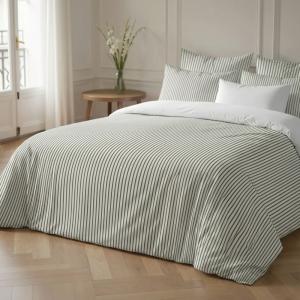 Housse de couette 100 % coton 200 fils vert 140x200 cm