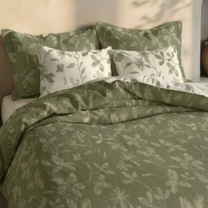Housse de couette 100 % coton 200 fils vert 240x220 cm