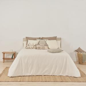 Housse de couette 100% coton 300 fils écru 155x220 cm