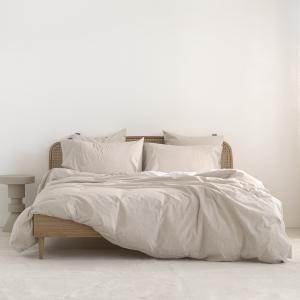 Housse de couette 100% Coton Beige 155x220 cm