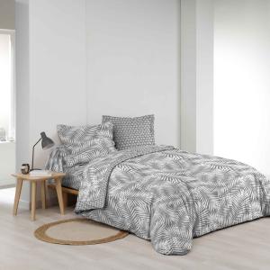 Housse de couette 100% coton gris 220 x 240 cm