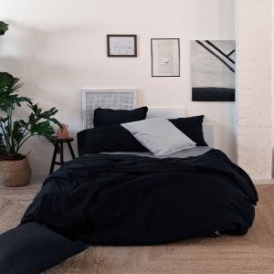 Housse de couette 100% Coton Noir 140x200 cm