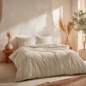 Housse de couette 100% coton pierre 220x220 cm   2(45x75) cm