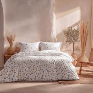 Housse de couette 100% coton pierre 240x220 cm   2(50x85) cm