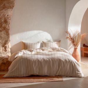 Housse de couette 100% coton taupe 240x220 cm   2(50x85) cm