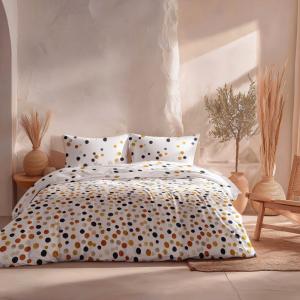 Housse de couette 100% coton terracotta 260x240 cm   2(50x9…