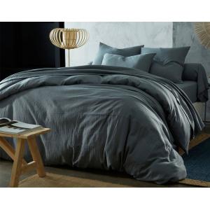 Housse de couette 200x200 gris anthracite en coton