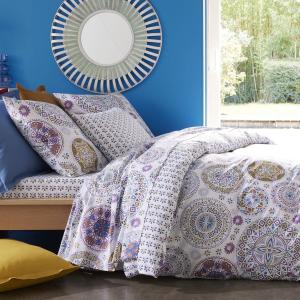 Housse de couette 200x200 violet en coton