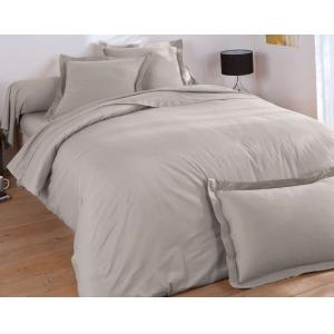 Housse de couette 220x240 beige en coton