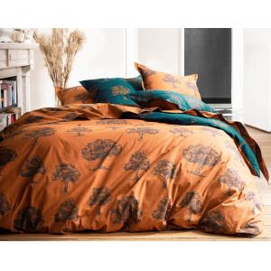 Housse de couette 240x220 en coton marron caramel