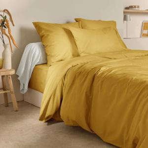 Housse de couette 75% coton 25% lin curry 260 x 240 cm