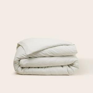 Housse de couette à  en Fines rayures tissées en lin coton…