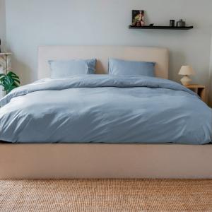 Housse de couette coton bleu gris 220x240 cm
