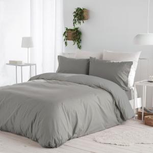 Housse de couette en coton  140x200 gris