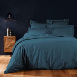 Housse de couette en coton 57ils coloris bleu 240x220cm