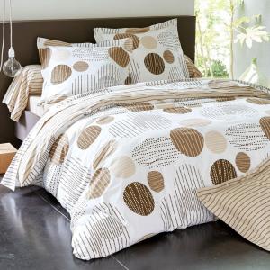Housse de couette en coton beige 260x240cm