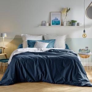 Housse de couette en coton Bio bleu nuit 200 x 200 cm