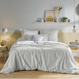 Housse de couette en coton bio galet 240 x 220 cm