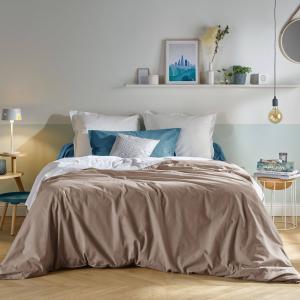 Housse de couette en coton Bio taupe 260 x 240 cm