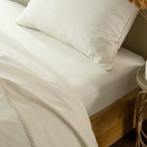 Housse de couette en coton blanc ivoire 200x200