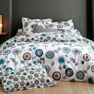 Housse de couette en coton bleu 240x220cm