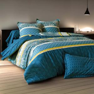 Housse de couette en coton bleu 260x240cm