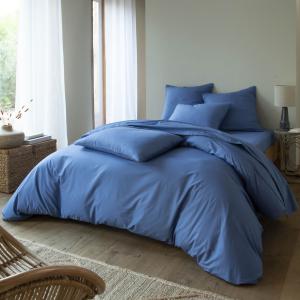 Housse de couette en coton bleu azur 140x200