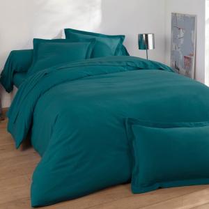 Housse de couette en coton bleu canard 200x200cm