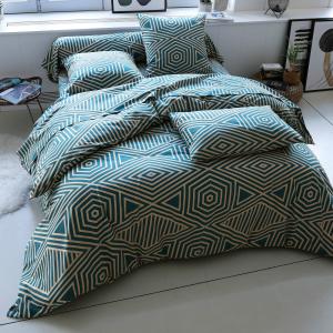 Housse de couette en coton bleu canard 260x240