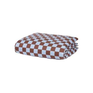 Housse de couette en coton bleu et marron, 200x200 cm