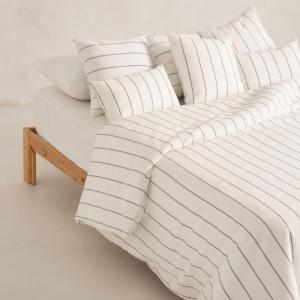 Housse de couette en coton fil en relief teint lin 220x220…