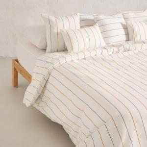 Housse de couette en coton fil en relief teint or 240x220 cm