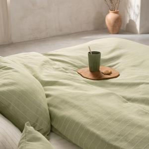 Housse de couette en coton fil en relief vert 240x220 cm
