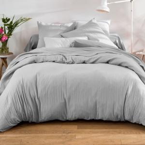Housse de couette en coton gris nuage 240x220cm