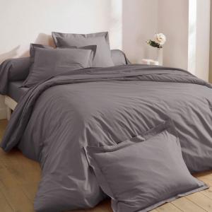 Housse de couette en coton gris souris 240x220